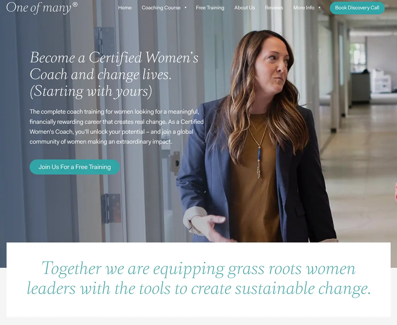 One of Many campaign website example for women empowerment organisation